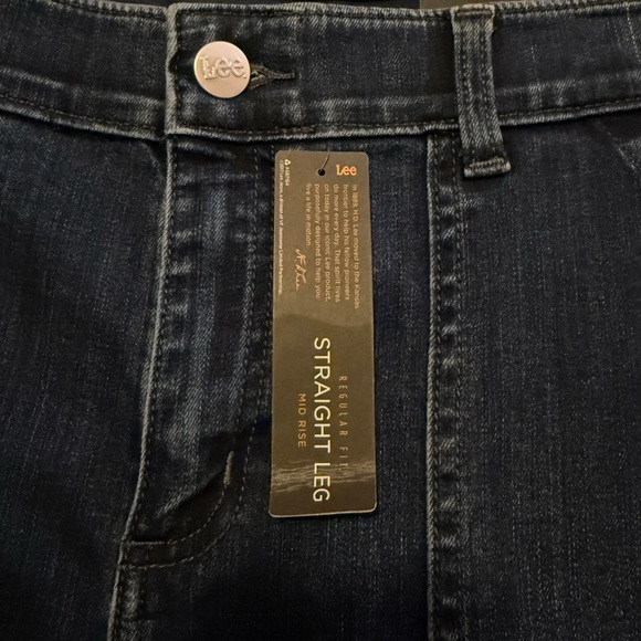 Lee Women's Dark Blue Straight Leg Jeans Size 16 Regular Fit - Picture 10 of 13